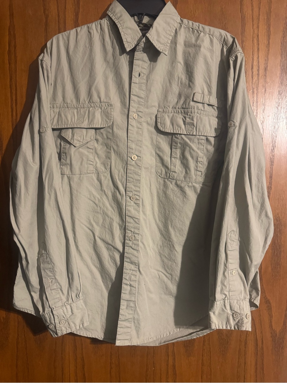 Wrangler Men's Long-Sleeve Button-Down Shirt Jacket - Light Tan